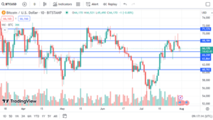 Daily Bitcoin price chart