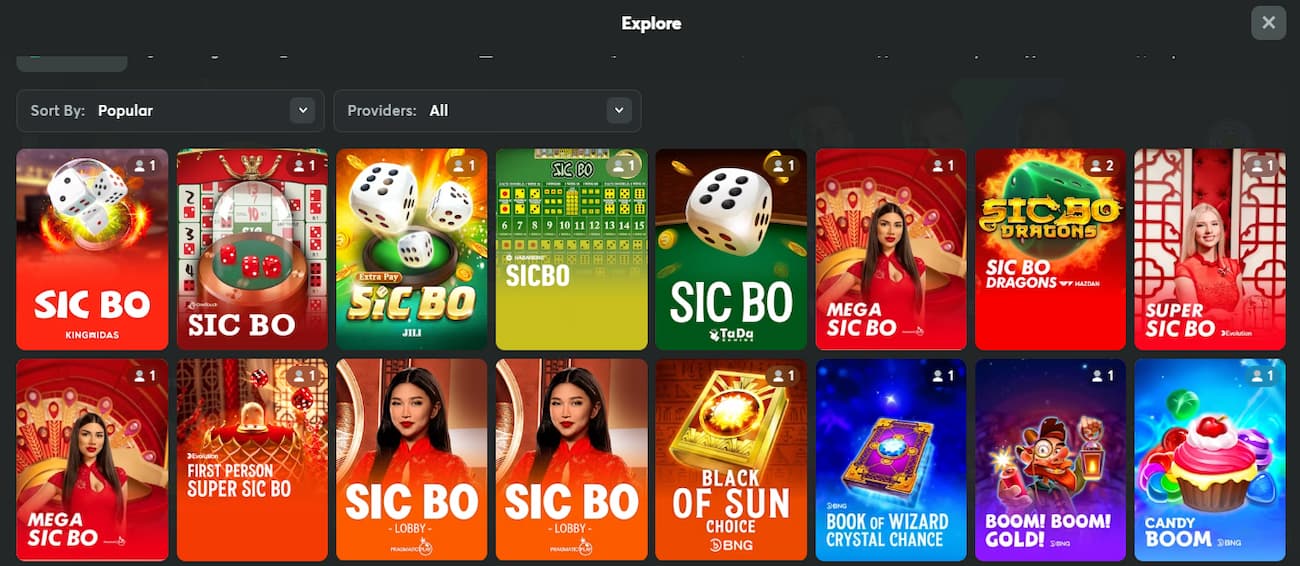 Best Crypto Casinos to Play Sic Bo - BC.Game