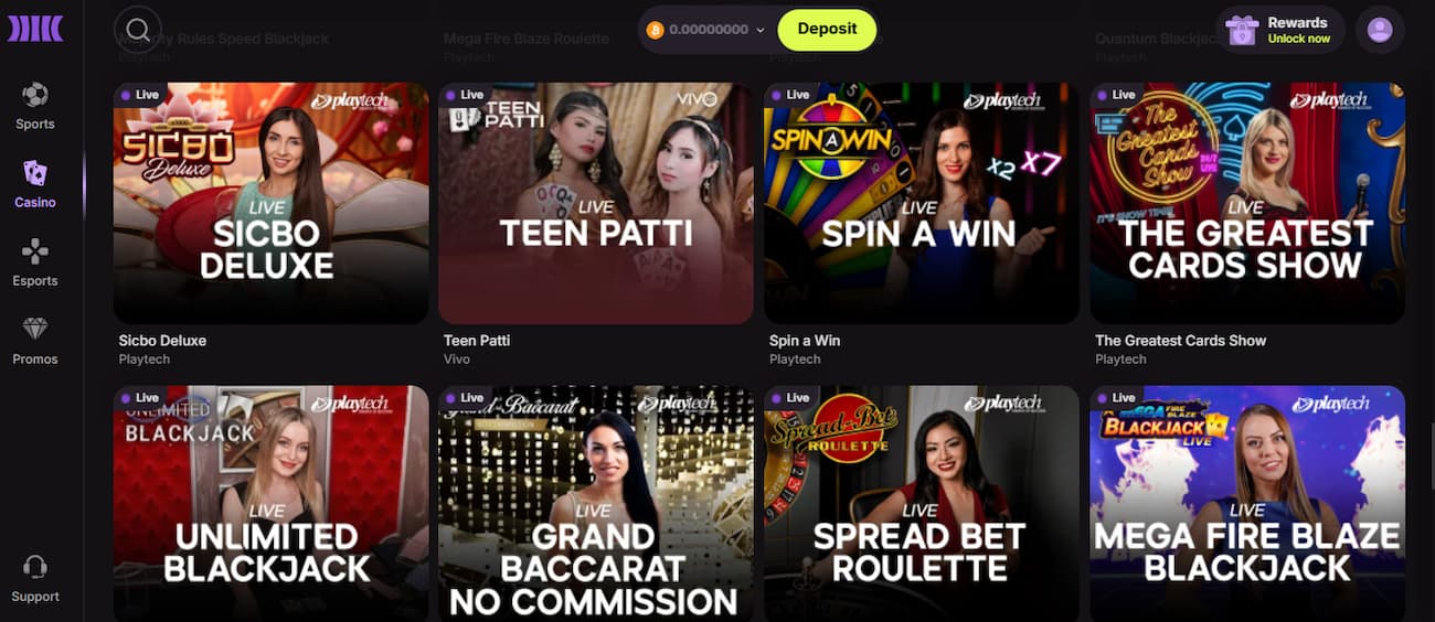 Sic Bo Live at Cloudbet Crypto Casino