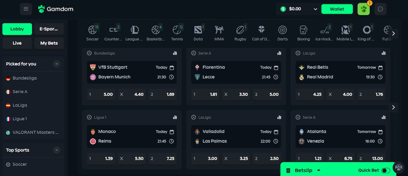 Best Crypto Sport Bonus at Gamdom
