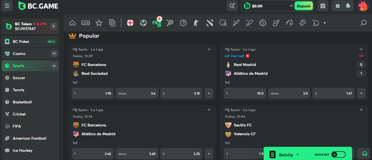 BC.Game Crypto Sportsbook