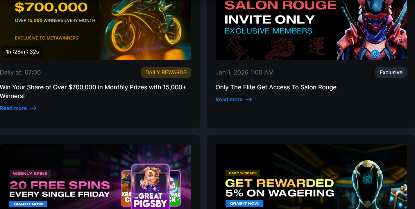Metawin review casino bonuses