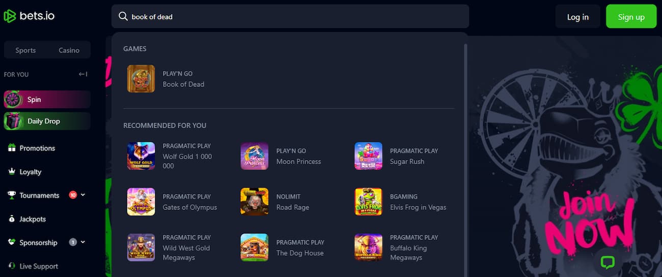 Bets.io - Book of Dead Slot by Play'n GO