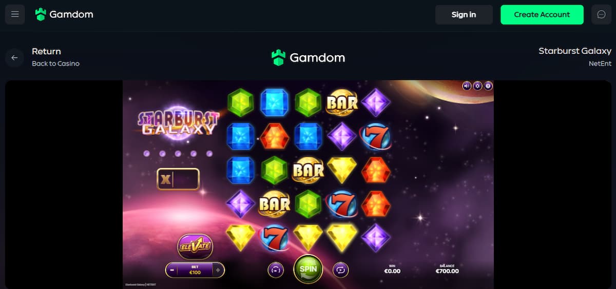 Starburst at Gamdom 
