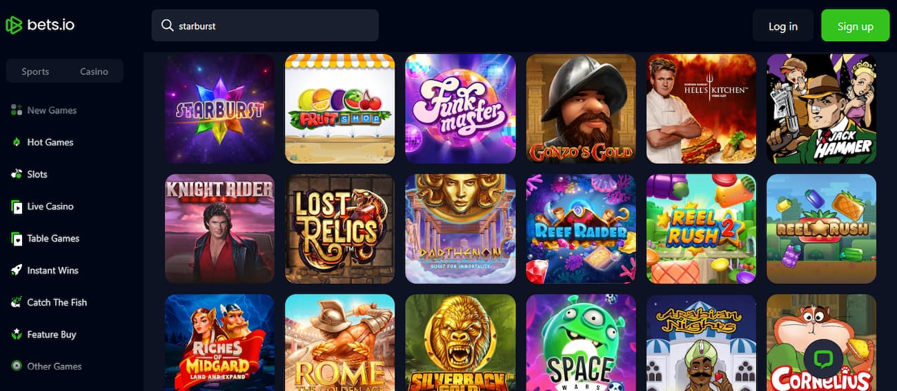Play Starburst at Bets.io