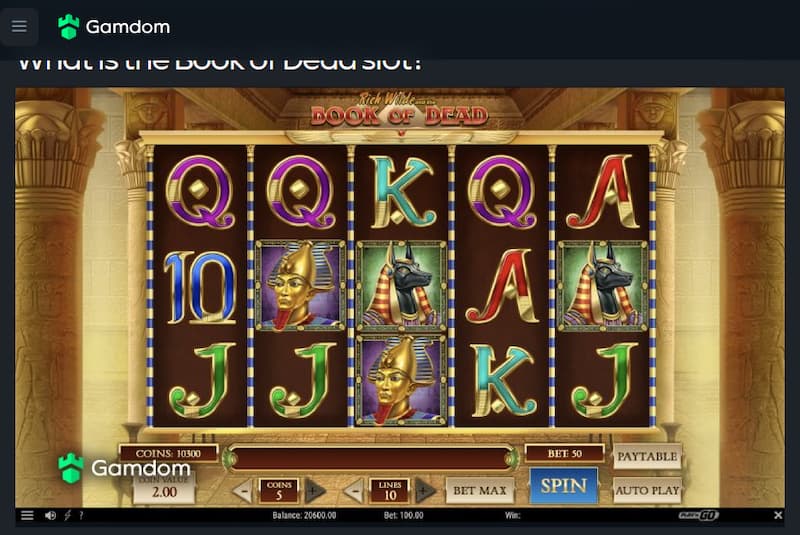 Gamdom Crypto Casino to Play Book of Dead