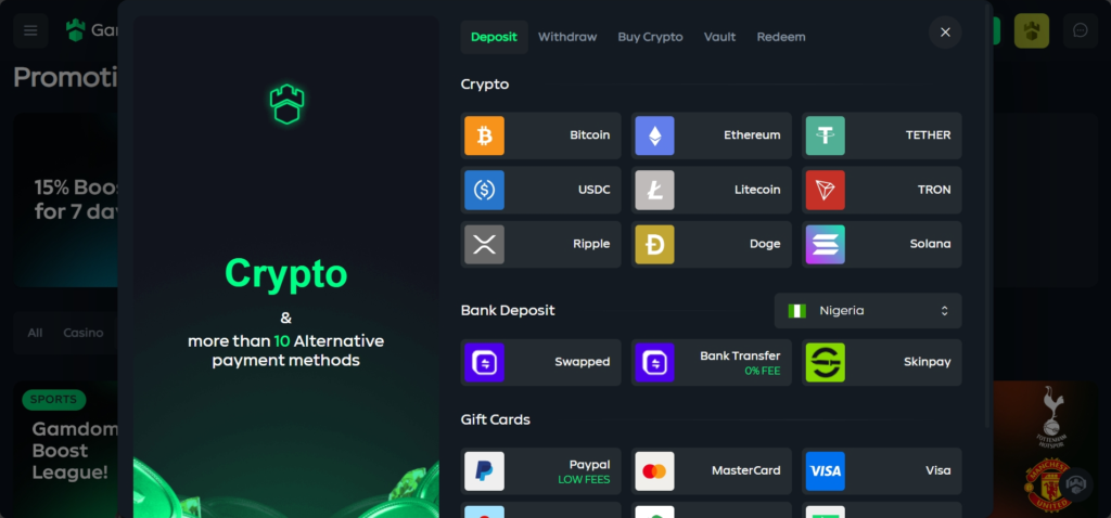 Gamdom online boxing betting sites with Bitcoin