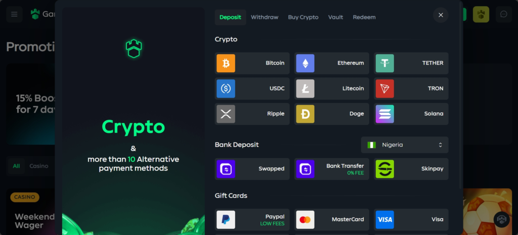 Gamdom Payment Options
