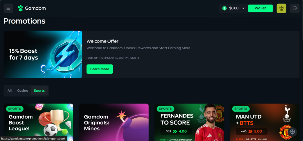 Gamdom Bitcoin boxing betting site