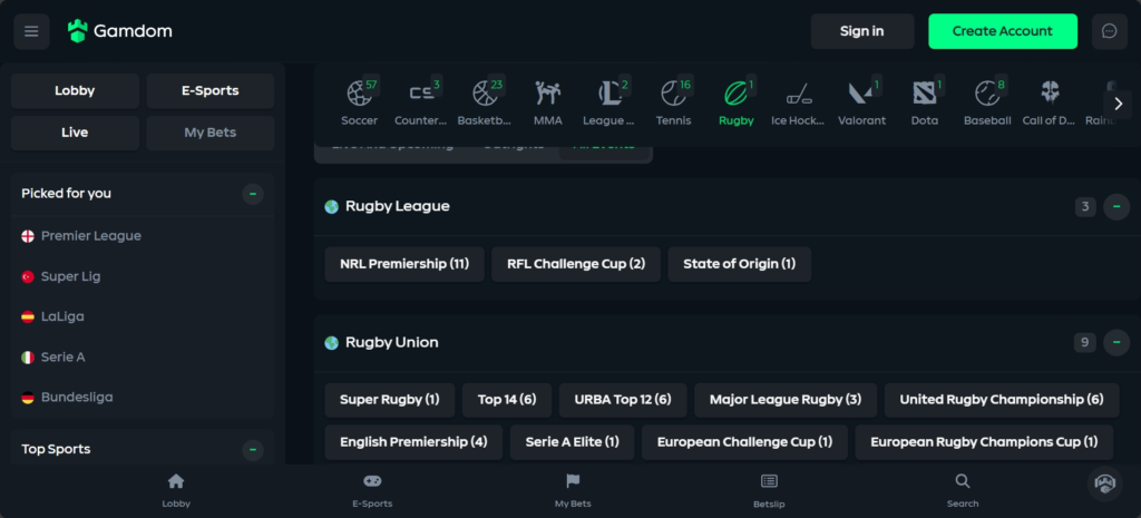 Gamdom Rugby Tournaments
