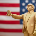Golden Trump Bitcoin Statue Unveiled Outside US Capitol Honoring His Crypto Support